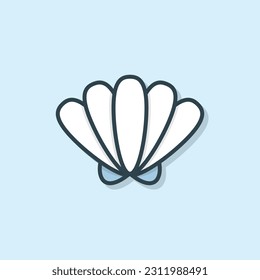 Sea Shell flat outlined icon