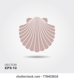 Sea Shell. Flat Vector Icon With Shadow