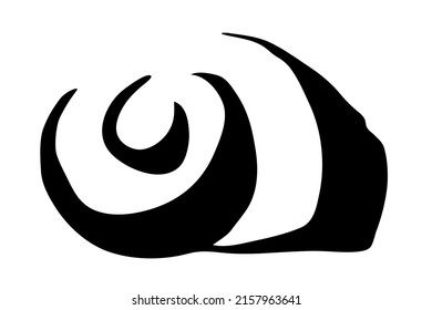 Sea shell hand painted with brush stroke. Vector illustration isolated on white background