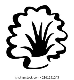 Sea shell hand painted with brush stroke. Vector illustration isolated on white background