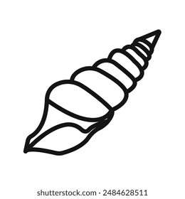 Sea shell icon Black line art vector