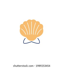 Sea Shell Icon in color icon, isolated on white background 