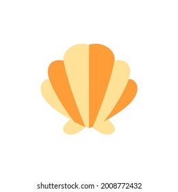 Icono de Shell de mar en icono de color, aislado en fondo blanco 