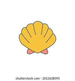 Sea Shell Icon in color icon, isolated on white background 