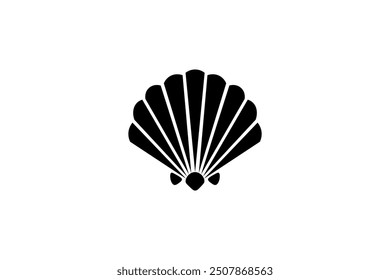 Sea shell icon design vector illustration in black color.