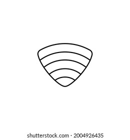 Sea Shell Icon in flat black line style, isolated on white background 