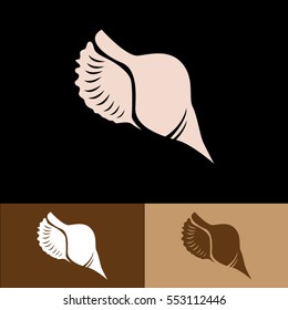 Sea shell icon logo seafood