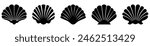 Sea shell icon set. Vector illustration isolated on white background
