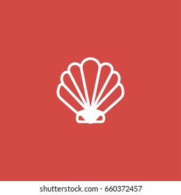 sea shell icon. sign design. red background