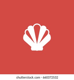 sea shell icon. sign design. red background