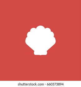 sea shell icon. sign design. red background