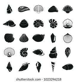 Sea shell icons set. Simple illustration of 25 Sea shell vector icons for web