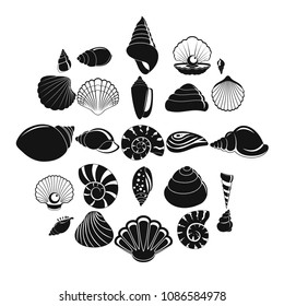 Sea shell icons set. Simple illustration of 25 Sea shell vector icons for web