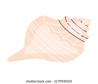 Sea shell. Isolated, pastel colors. Simple flat vector illustration, eps10