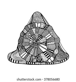 Sea shell isolated in zentangle style
