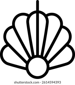 Sea Shell Line Vector Icon Design