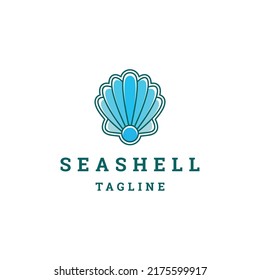 Sea shell logo design template flat vector