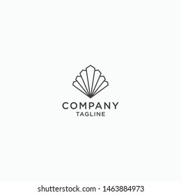Sea Shell Logo Icon Design Template. Minimalist, Modern, Line, Luxury flat Vector