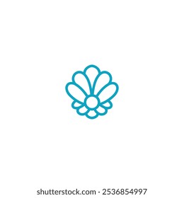 Sea shell logo inspiration. cute flower pearl shell icons Vector illustration. Shell vector icon