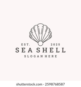 Sea shell logo vector hipster vintage icon illustration