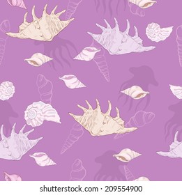 Sea shell and medusa