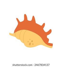 Sea Shell. Modern Flat Vector  Illustration of Seashell Isolated on White Background.