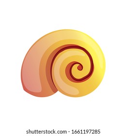 Sea shell on white background. Vector illustration in trendy flat style. EPS 10.