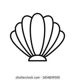 Sea shell. Outline simple vector icon. Icon, symbol, geometric, doodle. 