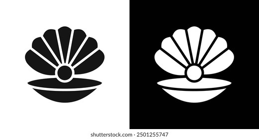 Sea shell with pearl icon Symbol mark in filled style