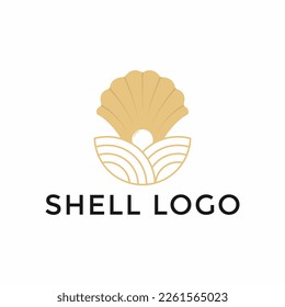 Sea Shell Pearl, Oyster, Seafood, Restaurant Logo Design Template