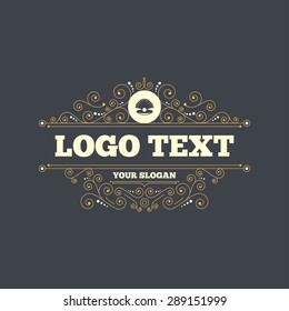 Sea shell with pearl sign icon. Conch symbol. Travel icon. Flourishes calligraphic ornament. Vector