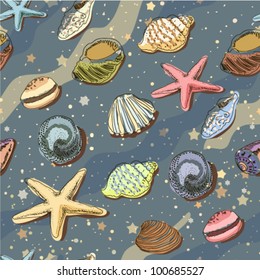 sea shell. seamless pattern