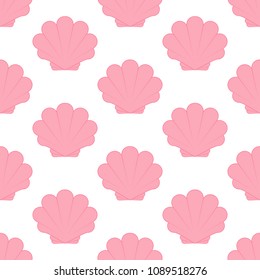 Sea shell seamless pattern