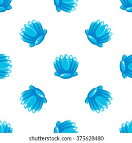 Sea Shell Seamless Pattern bright color, Vector Illustration