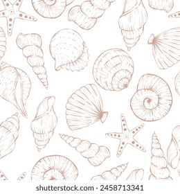 Sea shell seamless pattern for fabric and wallpaper