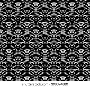Sea shell seamless pattern, japanese/ chinese motif, art deco style, vector