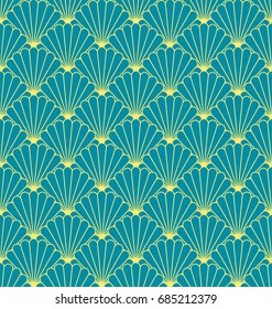 Sea Shell seamless pattern, marine background, vector