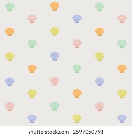 Sea shell seamless pattern pretty vector texture wallpaper textile