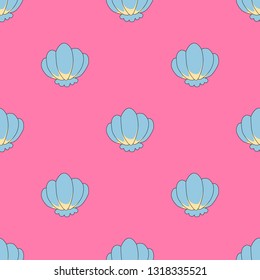 Sea shell seamless pattern vector illustration