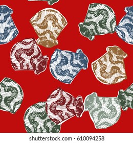 Sea shell seamless pattern vector illustration