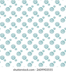 Sea Shell Seamless Vector Pattern Design