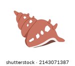 Sea shell. Seashell, marine underwater mollusc. Twisted spiral conch icon. Ocean triton shellfish. Exotic nautical undersea creature. Flat vector illustration isolated on white background