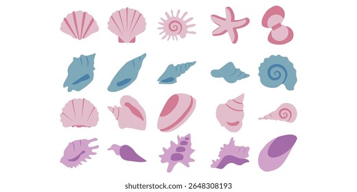 Sea Shell Set Collection Illustration