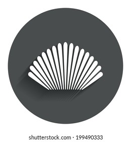 Sea shell sign icon. Conch symbol. Travel icon. Circle flat button with shadow. Modern UI website navigation. Vector