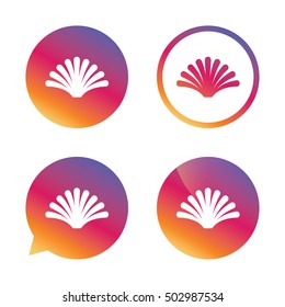 Sea shell sign icon. Conch symbol. Travel icon.