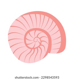 Sea shell, sink cartoon. Ocean exotic underwater seashell conch aquatic mollusk, sea spiral snail, marine starfish collection. Tropical beach shells nature aquatic water flat design illustration