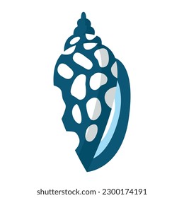 Sea shell, sink cartoon. Ocean exotic underwater seashell conch aquatic mollusk, sea spiral snail, marine starfish collection. Tropical beach shells nature aquatic water flat design illustration