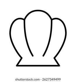 Sea shell with slightly curved lines