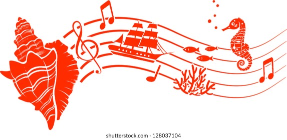 Sea Shell  Song. EPS 10