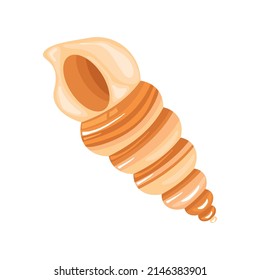 icono de la espiral de la concha de mar plano